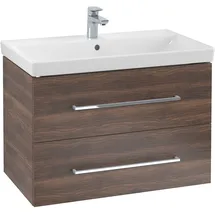 Villeroy & Boch Waschtischunterschrank 2 Auszüge 78 x 51,4 x 45,2 cm Braun
