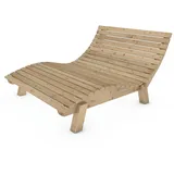 TUGA - Holztech Gartenliege Relaxliege Liege - Franzi (Lärche) Breite 140cm Einstiegshöhe 40cm