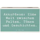 Mr. & Mrs. Panda Dekokiste 19 x 12 cm Spruch Akkordeon: Eine Welt zwischen Falten, Tönen und Ges (1 St), Hochwertiges Holzfaser blau