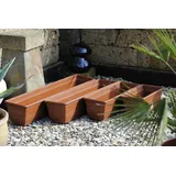 TERAPLAST Pflanzkasten,Blumenkasten,Balkonkasten,2er Set!!mit Wasserspeicher;Kunststoff,Terracotta 40cm