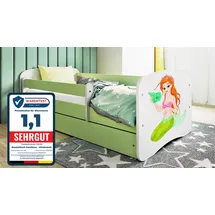 raumhirsch furniture Kinderbett Meerjungfrau 80 x 180 cm Holzwerkstoff grün