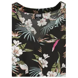 URBAN CLASSICS Damen Ladies Short Viscose Belt Jumpsuit T-Shirt, Black tropical), M - M