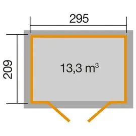 Weka Gartenhaus 264 2,95 x 2,09 m grau