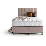 Bambi Boxbett, Beige, Holz, Metall, 160x200 cm, Schlafzimmer, Betten, Boxspringbetten