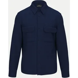 FYNCH-HATTON Herringbone Linen Overshirt blau 2