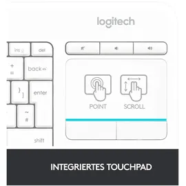 Logitech K400 Plus Wireless Touch Keyboard DE weiß