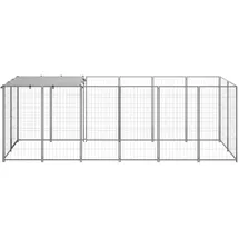 vidaXL Hundezwinger Silbern 330x110x110 cm Stahl
