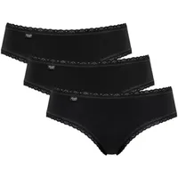 SLOGGI 24/7 Cotton Lace Hipster C3p Slip, schwarz 38