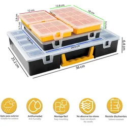 ArtPlast Set mit 5 gemischten Organisatoren mit transparenter Abdeckung und Innenfächern