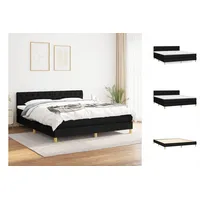 VidaXL Boxspringbett mit Matratze Schwarz 160x200 cm Stoff