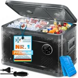 KESSER Kühlbox Kompressor 2in1 Doppelzone Kühl & Gefrierfach elektrische Gefrierbox, 31 l, mit 2x Kühlakkus & LED-Touch-Bedienung Kühlschrank bis -20 °C schwarz
