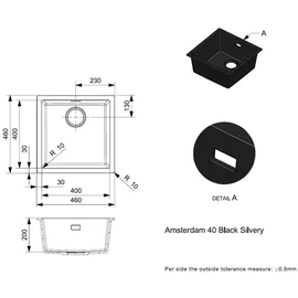 Reginox Amsterdam 40 black silvery