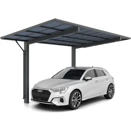 Ximax Carport Wing 2,80 x 5,31 m anthrazit mit Regenrinne