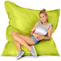 Green Bean Outdoor Sitzsack XXL 140x180cm 380 Liter Kinder & Erwachsene Bean Bag EPS Perlen Füllung Riesensitzsack Groß Liegekissen Waschbar Wetterfest Lounge Chair Sitzkissen Bodenkissen Hellgrün