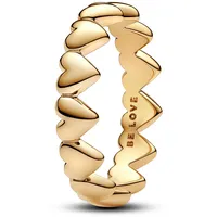 Pandora 163427C00 Damenring Reihe aus Herzen Goldfarben, 58/18,5