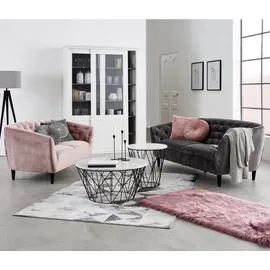 Actona Chesterfield Sofa Stoff 3-Sitzer Rosa