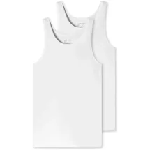 SCHIESSER Herren 2 Pack Unterhemd Ohne Arm - 95/5 Organic Cotton in Weiß