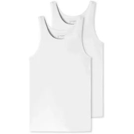 SCHIESSER Herren 2 Pack Unterhemd Ohne Arm - 95/5 Organic Cotton in Weiß