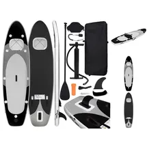 vidaXL SUP-Board-Set Aufblasbar Schwarz 360x81x10 cm