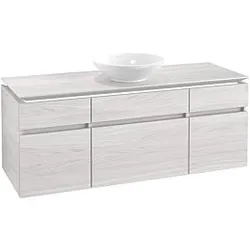 Villeroy & Boch Legato Waschtischunterschrank B586L0E8 140x55x50cm, mit Beleuchtung, White Wood