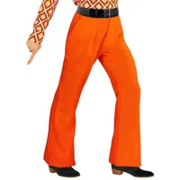 shoperama 70er Jahre Retro Herren Hose mit und ohne Muster Disco Kostüm Siebziger Schlager, Größe:L/XL, Farbe:Orange