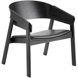Muuto Cover Lounge Chair, refine leder schwarz / schwarz