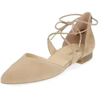 Paul Green Ballerinas Veloursleder", Damen, Frauen Klassische Ballerinas,Ballerina-Schuhe,Ballett-Schuhe,Ballet-Flats,flach,Ausgehschuhe,Abendschuhe,Beige (JA),38