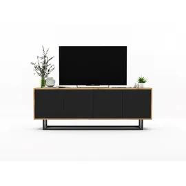 meble lindner Apollo2 TV-Lowboard 150 cm Schwarz Matt