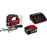 Einhell Professional Akku-Stichsäge TP-JS 18/135 Li BL Power X-Change (18 V, 135 mm Schnitttiefe in Holz, 26 mm Hubhöhe, Brushless, inkl. Sägeblatt, inkl. 5,2 Ah Akku und 4A Fastcharger)