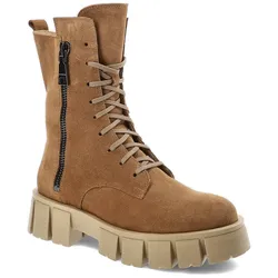 Braune Stiefeletten Lamanti Gefütterte Lederschuhe, 36