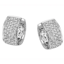 Paar Creolen »Schmuck Geschenk Silber 925 stilvoll glamourös rhodiniert«, mit Zirkonia (synth.), 93230709-0 silberfarben-weiß + kristallweiß