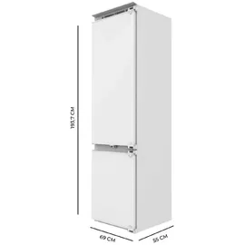 Cecotec Bolero CoolMarket BI-D FLW 341 Einbau-Kühlgefrierkombination (341 l, 1940 mm hoch, Weiß)