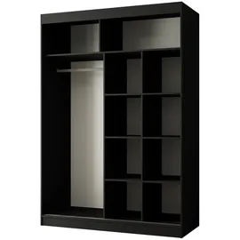 beautysofa Schiebetürenschrank PACO 150 x 215 x 61 cm Schwarz