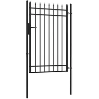 Outsunny Gartentor Schwarz Metall, 0.12x204 cm,