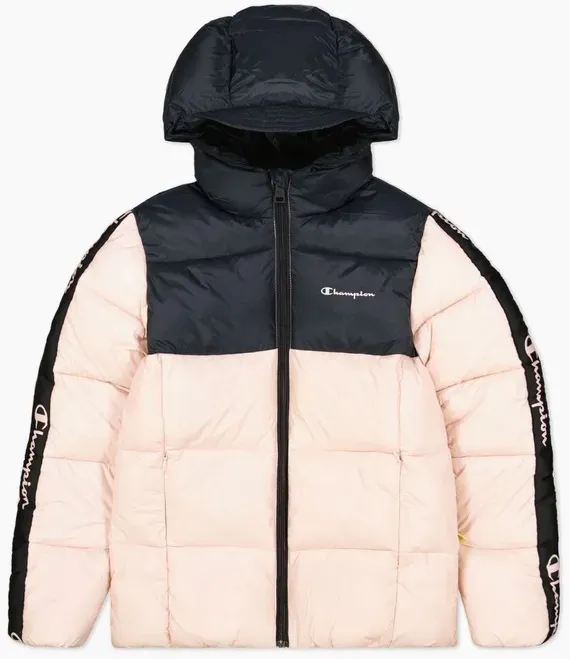 Champion Winterjacke Jacquard Tape rosa/schwarz Mädchen