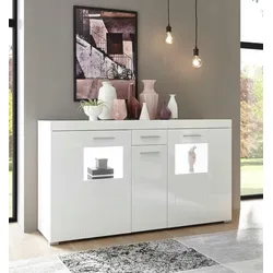 Furn.Design Sideboard in weiß Hochglanz Wohn- und Esszimmer Kommode 144 x 82 cm Crucero