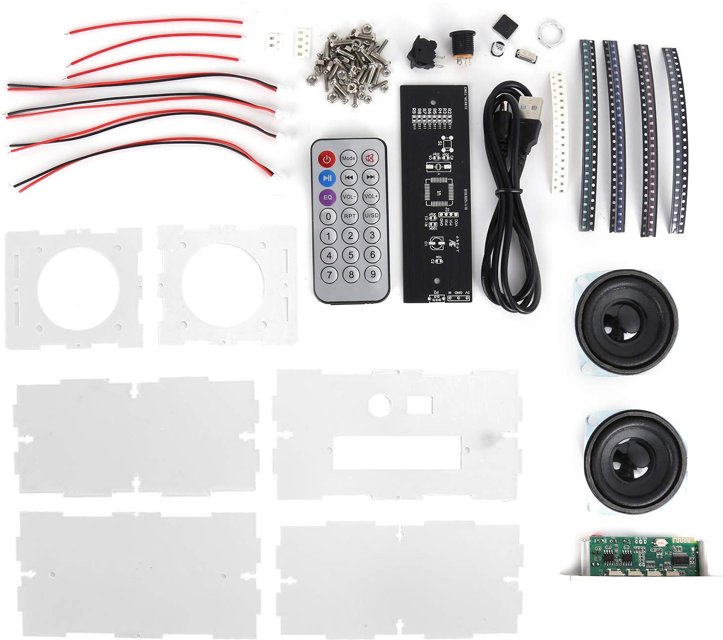 DIY Bluetooth Speaker Box Kit, Bluetooth 5.0 Kleiner Transparenter Gehäusesatz für Elektronische Klangverstärker, Ihr Persönlicher Tragbarer Lautsprecher für Kinder, Jugendliche und Erwachsene(DIY)