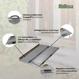 Trutzholm Rollstuhlrampe klappbar Alu grau 122 cm Laderampe bis 272 kg