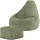 I.C.O.N. Icon Dalton Sitzsack Kinder mit Hocker, Grün, Flauschiger Cord Stoff, Sitzsack Cord mit Füllung, Bequemer Kinder Gaming Sessel, Kuschelsessel, Lese Sessel, Schlafzimmer, Kinderzimmer, Spielzimmer