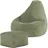 I.C.O.N. Icon Dalton Sitzsack Kinder mit Hocker, Grün, Flauschiger Cord Stoff, Sitzsack Cord mit Füllung, Bequemer Kinder Gaming Sessel, Kuschelsessel, Lese Sessel, Schlafzimmer, Kinderzimmer, Spielzimmer