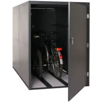 Mendler Fahrradgarage HWC-L56c Fahrradbox abschließbar Metall 160x113x209cm anthrazit