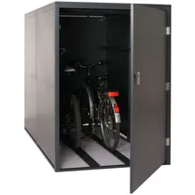 Mendler Fahrradgarage HWC-L56c Fahrradbox abschließbar Metall 160x113x209cm anthrazit