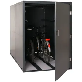 Mendler Fahrradgarage HWC-L56c Fahrradbox abschließbar Metall 160x113x209cm anthrazit