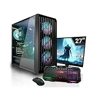 SYSTEMTREFF Gaming Komplett PC Set AMD Ryzen 5 5600 6x4.4GHz | Nvidia GeForce RTX 4060 8GB DX12 | 1TB M.2 NVMe | 32GB DDR4 RAM | WLAN Desktop Paket Computer für Gamer, Gaming