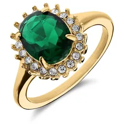 Lucardi Ring Stahl - Gelbgold legiert Ringe   Damen 