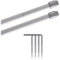 BestLivings Vitragestangen 2er Pack ausziehbar, 2 Gardinenstangen mit Schraubhaken