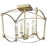 Licht-Erlebnisse Deckenleuchte ZENOR Antikgold E14 Vintage Design - Gold