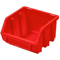 PROREGAL Sichtlagerbox 1 | HxBxT 7,5x11,6x11,2cm | Polypropylen | Rot | Sichtlagerbehälter, Sichtlagerkasten, Sortierbehälter