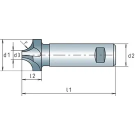 MAYKESTAG Viertelkreisprofilfräser DIN 6518 B Typ N Radius 8 mm Nenn-Ø 24 mm