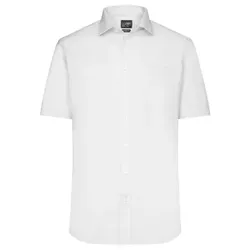 Kurzarm Herrenhemd Micro-Twill JN684, weiß, Größe 3XL - weiss - 3XL